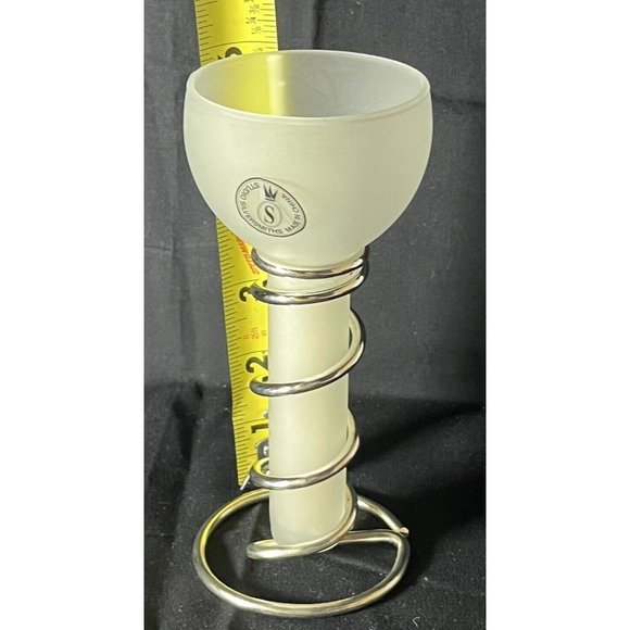 Studio Silversmiths Unity Candle Glass with silver plated stand white candle 6” - Picture 3 of 5